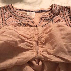 3/4 sleeve gauzy embroidered blouse by Knox Rose